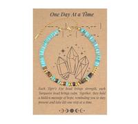 Joo&Rind Bracelet Femme One Day at a Time Bracelet Morse Code Pierre Naturelle Bijou Motivant Cadeau pour Femmes