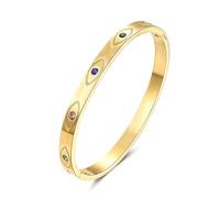 Joo&Rind Bracelet Femme Or Bracelet Mauvais Œil 18K Plaqué Acier Inoxydable Bracelet Œil Malin Bijoux Cadeau pour Femmes