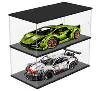 Joodyyoo 2 etageres Vitrine Acrylique pour Lego Voiture 42115 42083 42096 Modele de Voiture à l'échelle 1/8, Grande Vitrine pour Collection, Boite Transparente Rangement Anti-poussière