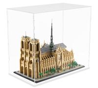 Joodyyoo Vitrine Acrylique pour Collection Lego One Piece Le Bateau Pirate Vogue Merry 75639, pour Lego Architecture Notre-Dame de Paris 21061, Transparente Boite avec Bande Lumineuse, 45x25x40cm
