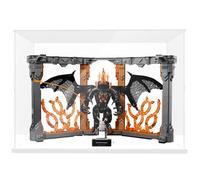 Joodyyoo Vitrine Acrylique pour Lego Architecture Le Château de Neuschwanstein 21063, Lego du Balrog Book Nook 10367, Anti-poussiere Transparente Boite avec Bande Lumineuse, 50x25x35cm