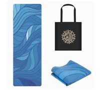 jooeer Tapis de Yoga de Voyage, Tapis d'exercice et de Fitness Pliable et Antidérapant de 1,5 mm d'épaisseur pour Pilates Gym Stretching, Absorbe la Transpiration, 183 x 61 cm