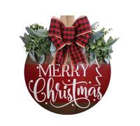 Jooehyer 1 PCS Panneau de Bienvenue de Noël en Bois, comme Indiqué, 30x30x0.5cm pour la Porte D'Entrée, Panneau de Bienvenue en Bois Suspendu, Décorations de Noël