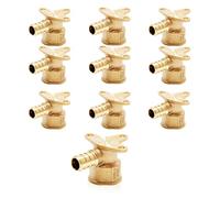 Jooehyer 10 Raccords PEX, Adaptateur Coudé à Oreilles Tombantes PEX 1/2 Pouce X 1/2 Pouce, Filetage NPT, Sertissage en Laiton pour Tuyaux PEX et Plomberie