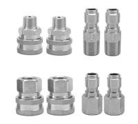Jooehyer 4 Ensembles de Raccords Rapides NPT 3/8 Po Mâles et Femelles en Acier Inoxydable Raccords Rapides Mâles et Femelles 3/8 Po