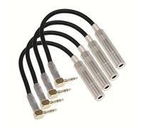 Jooehyer 4 Pièces Connecteur Adaptateur Audio Stéréo à Angle Droit 3,5 mm Mâle à 6,35 mm Plaqué Or pour L'Extension et la Conversion de Câble