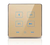 Jooehyer Amplificateur Mural Bluetooth pour Cinéma Maison, Écran Tactile, Panneau de Musique, Prise en Charge de la Carte USB TF (Or) 1 Ensemble