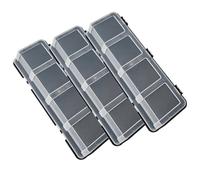 Jooehyer Boîte de Rangement de Pièces 3 Pièces Boîte de Rangement en Plastique pour Vis avec 4 Compartiments Conteneur de Pièces D'Outils avec Couvercle Étui de Rangement