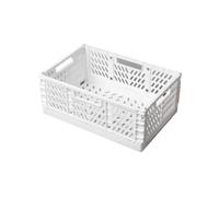 Jooehyer Boîte de Rangement Pliante Panier Utilitaire Conteneur Cosmétique Support de Bureau Usage Domestique Boîte de Rangement de Bureau D'École Blanc