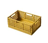 Jooehyer Boîte de Rangement Pliante Panier Utilitaire Conteneur Cosmétique Support de Bureau Usage Domestique Boîte de Rangement de Bureau D'École Jaune