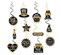 Jooehyer Bonne Année Fournitures de Décoration de Fête en Or Noir Décorations Suspendues Pendentifs Européens et Américains