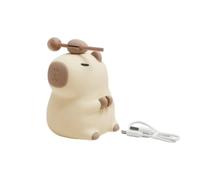 Jooehyer Capybara Lampe de Nuit Batterie Int¨¦GR¨¦e Animal Veilleuse Silicone Forme Capybara Lampe de Chevet pour Enfants