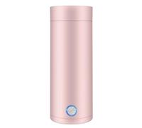 Jooehyer de Voyage Portable de 400 ML, Mini Électrique en Acier Inoxydable 304 de Qualité Alimentaire, Tasse d'eau Chaude Saine pour Voyage, Prise EU, pour Thé, Café, Lait