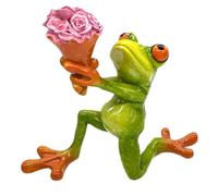 Jooehyer Décoration de Maison Rurale Mignonne pour la Saint-Valentin, Proposition de Fleur, Grenouille, Ornements Artisanaux en Résine