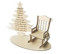 Jooehyer Décorations de Noël DIY Ornements en Bois Rocker de Noël au Paradis Poème d'arbre de Noël pour Se Souvenir de l'amour