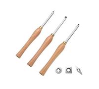 Jooehyer Ensemble de 3 Ciseaux pour Tour à Bois, Outils de Tournage Du Bois Comprenant des Lames Carrées, Rondes et en Carbure de Diamant pour le Tournage Du Bois