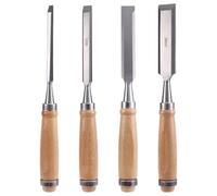 Jooehyer Ensemble de 4 Ciseaux à Bois en Acier Chrome-Vanadium pour Sculpture sur Bois, Outils de Menuiserie pour Menuisier 6/12/18/24mm
