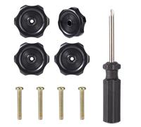 Jooehyer Lot de 4 Boutons de Fen¨ºtre et de Ventilation pour Camping-Car avec Tournevis, Tige de 1/2 Pouces, Loquet de Remorque de 2-1/4 Pouces de Diam¨¨tre, Installation Facile