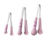 Jooehyer Pinces à Nourriture en Forme de Griffe de Chat Pinces à Repas Mignonnes de Dessin Animé Pinces à Barbecue Pinces à Pain pour Sandwich Gadgets de Cuisine Rose