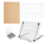 Jooehyer Planche en Macramé et 110 Épingles, Planche de Projet en Macramé de 12 X 16 Pouces avec Support Réglable, pour Tresser des Bracelets Créant du Macramé