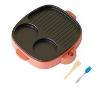 Jooehyer Poêle à Omelette Électrique Barbecue Pan Multifonction Antiadhésif Fondue Chinoise Petite Poêle Électrique à Steak à Vapeur EU Plug