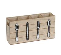 Jooehyer Porte-Ustensiles en Bois Accessoires de Cuisine Organisateur D'Argenterie pour Fourchette Cuillère pour la Cuisine et B