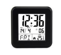 Jooehyer Réveil à Calendrier Perpétuel, Horloge de Chevet à Commande Vocale avec Rétroéclairage, Horloge pour Personnes Âgées avec Température Noire