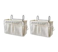 Jooehyer Sac de Rangement Suspendu au Chevet du Lit, Sac de Rangement pour Magazines de Chambre à Coucher, Porte-, Boîte à Mouchoirs pour, Sac de Rangement pour, Blanc