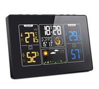Jooehyer Station Météo sans Intérieure et Extérieure avec Horloge, Thermomètre Météo Numérique pour, Station de Prévision avec Température