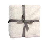 JOOJA Couverture en Tricot Super Douce et Chaude pour canapé, jeté léger et Pelucheux pour lit et Sofa, 127 x 152 cm, crème