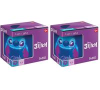 joojee GmbH Lilo & Stitch Dunkelblau Angel Couple 2 PrimeLine Tasse, 325 ml (Lot de 2)