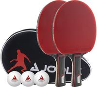 JOOLA Ensemble tennis de table DUO PRO 2 raquettes + 3 balles de tennis de table + housse de tennis de table, rouge-noir, 6-pcs.