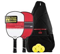 JOOLA Ensemble Champion Agassi/GRAF avec pagaies de Pickleball, balles et Sac à bandoulière - Raquette de Pickleball sablée - Forme Agassi avec Zone de Frappe étendue - Certifié UPA-A - Approuvé USAP