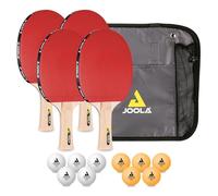 JOOLA Family Set de Tennis de Table-4 Raquettes / 10 balles, Multicolore, 15 pièces