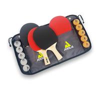 JOOLA Family Set de Tennis de Table-4 Raquettes / 10 balles, Multicolore, 15 pièces