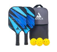 Joola Ensemble de pickleball Ben Johns Blue Lightning – 2 raquettes, 4 balles, sac (7 pièces)