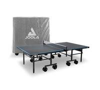 JOOLA Table de ping-Pong d'extérieur Pro en Aluminium résistant aux intempéries avec Housse de Table, Structure Pliable, Montage Rapide, avec Filet Gris/Bleu, 274 x 152,5 x 76 cm