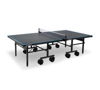 JOOLA 11645 Table de ping-pong d'extérieur J500A Table de ping-pong professionnelle en aluminium 6 mm, surface composite, résistante aux intempéries, base pliable à assemblage rapide gris/bleu 274 x 152,5 x 76 cm