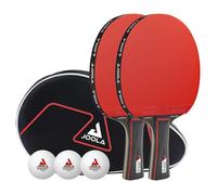 JOOLA Ensemble tennis de table DUO PRO 2 raquettes + 3 balles de tennis de table + housse de tennis de table, rouge-noir, 6-pcs.