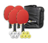 JOOLA Set de tennis de table Quattro – 4 raquettes, 10 balles, sac – Adulte Unisexe Multicolore
