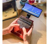 Jooleer Kalimba intelligent avec application marteau d'accordage, piano à pouce, 17 touches, portable, instrument de musique facile à apprendre, pour débutants, enfants, adultes, cadeau de Noël (rouge