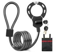 Joollurm E Scooter Lock Cadenas avec câble pour menottes épaissies de 15 mm avec 3 clés, serrures antivol de 120 cm pour E Scooter Vélo Moto Poussette avec étui pratique