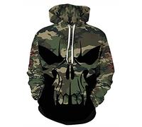 JooMeryer Pull à capuche à manches longues pour homme Motif totem Viking 3D, Arbre du monde - Camouflage, X-Large