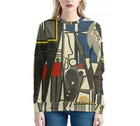 JooMeryer Pull à col rond Van Gogh Nuit étoilée 3D pour femme, Picasso La Belle au bois dormant, Large