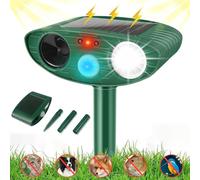 Joomouney Jardin Répulsif Chat Ultrasons Solaire Répulsif Chat pour Jardin | Répulsif à ultrasons contre les renards avec capteur PIR et flash LED, IPX4 étanche, répulsif extérieur pour pelouse, cour