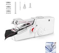 Joomouney Mini machine à coudre portable sans fil avec accessoires de couture pour débutants, convient pour vêtements, rideaux, bricolage à la maison, voyage (blanc)