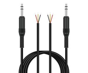 joonnair 2x2 m TRS 3 pôles CâBle Jack Audio 3.5mm, 3,5 mm MâLe Vers Fil Nu, ExtréMité Ouverte Diy, Avec Connecteur 1/8pouce Pour La RéParation Des CâBles Audio, Des éCouteurs Et Des Casques