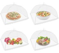 joonnair 4 Pcs Cloche Alimentaire Pliable, Cloche Alimentaire Anti Insectes pour Les FêTes De Jardin, Camping, Buffet Et Pique-Nique (43x43cm, Peut être lavé)