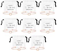 joonnair Lot de 8 bracelets de demoiselle d'honneur, bracelet JGA, sac en coton avec cordon de serrage I Couldn't Tie the Knot Without You Bracelet de demoiselle d'honneur, cadeau de fête de mariage