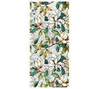 JOONOR Film de fenêtre rétro avec Fleurs pour fenêtre d'intimité - Vitrail - Magnolia Blanc - Intimité - Autocollants Arc-en-Ciel - Décoration de Salon - Bloque Le Soleil - Amovible